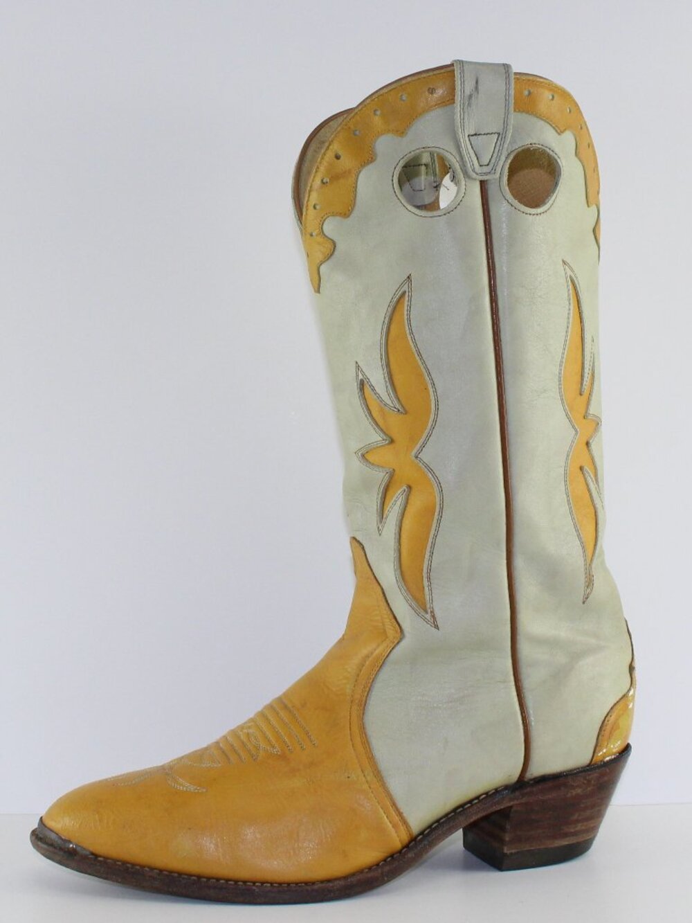 Vintage Boulet Yellow Western Cowboy Boots (Men 9 US)